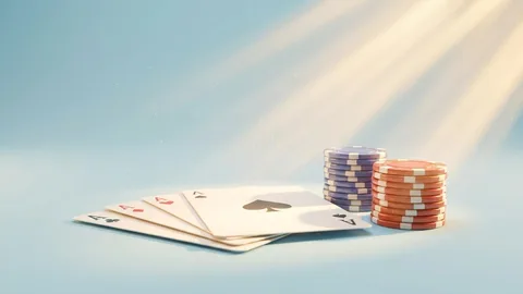 Mesa de blackjack con cartas y fichas sobre fieltro